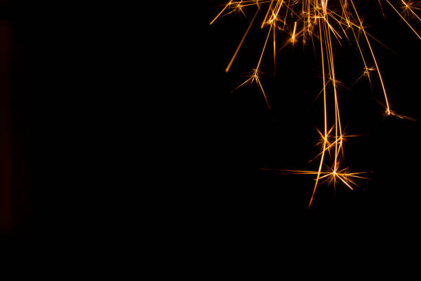 istock Christmas sparkler isolated on black background. Bengal fire 1086361058