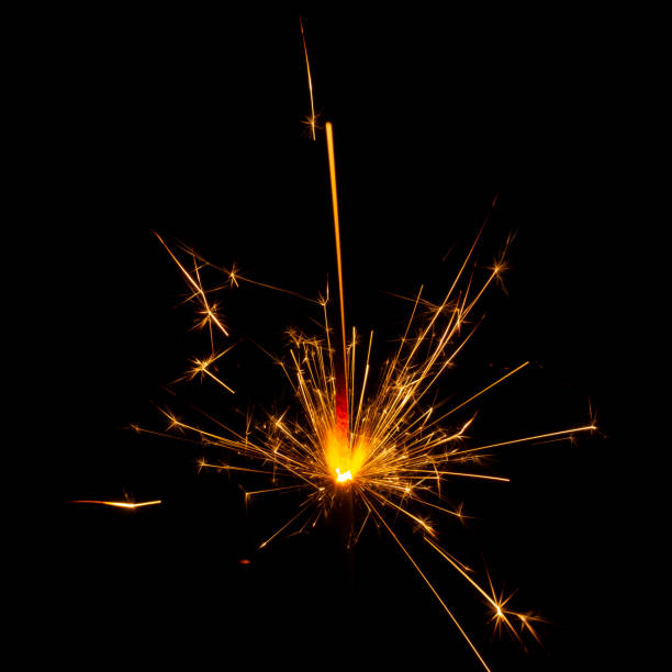 istock Christmas sparkler isolated on black background. Bengal fire 1086361062