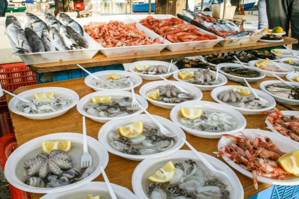 istock Bari, fish market, seafood and sushi 1086372364