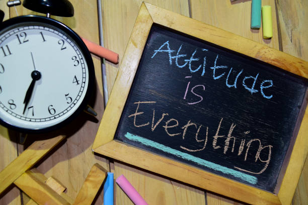 istock Attitude is Everything on phrase colorful handwritten on chalkboard 1086376408