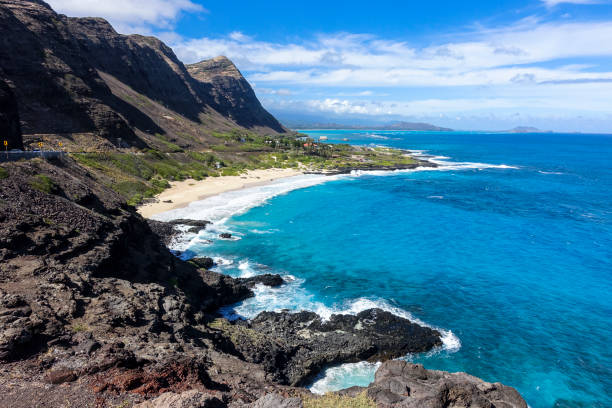 istock Hawaiian sea seen from a cliff, O'ahu, Hawaii 1086381156