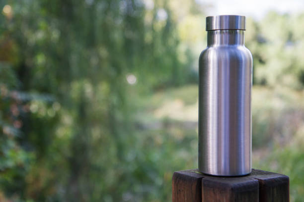 istock Insulated Stainless Steel Bottle in the forest 1086381454