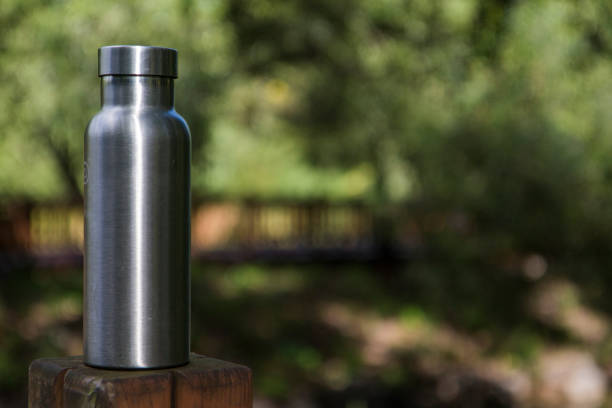 istock Insulated Stainless Steel Bottle in the forest 1086381484