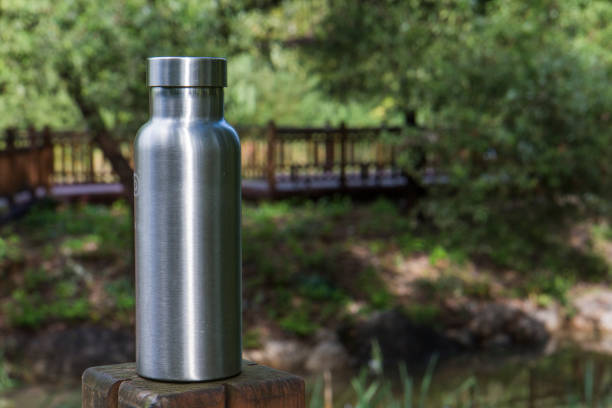 istock Insulated Stainless Steel Bottle in the forest 1086381538