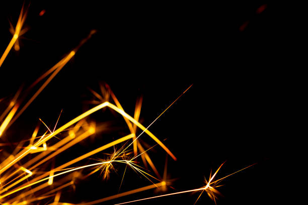 istock Christmas sparkler isolated on black background. Bengal fire 1086381578