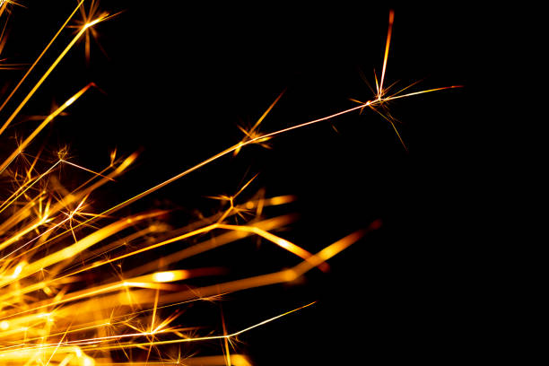 istock Christmas sparkler isolated on black background. Bengal fire 1086381582