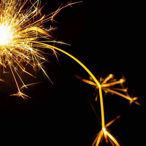 istock Christmas sparkler isolated on black background. Bengal fire 1086381618