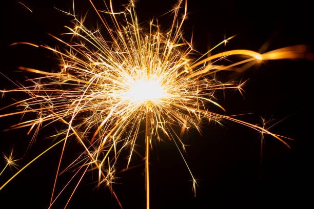istock Christmas sparkler isolated on black background. Bengal fire 1086381630