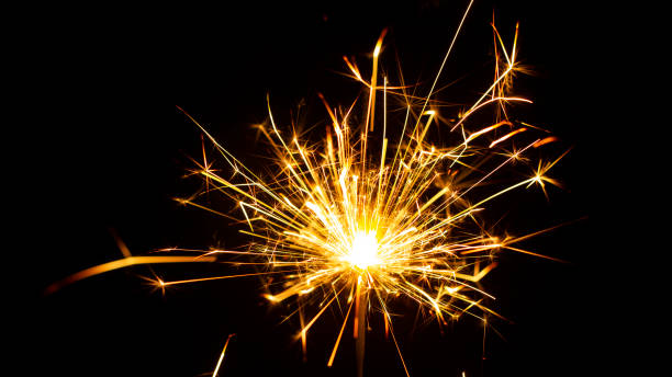istock Christmas sparkler isolated on black background. Bengal fire 1086381648