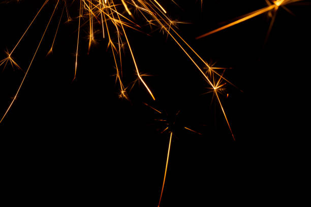 istock Christmas sparkler isolated on black background. Bengal fire 1086381666