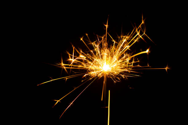 istock Christmas sparkler isolated on black background. Bengal fire 1086381672