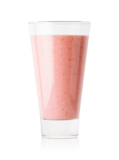 istock Berry smoothie or yogurt in tall glass 1086387644