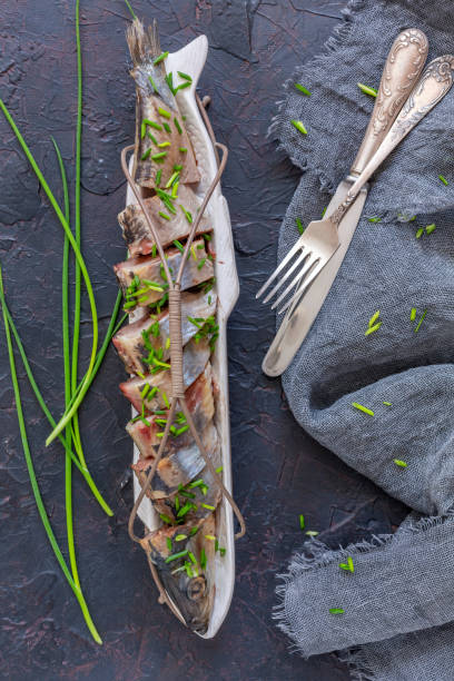 istock Herring sliced with green onions. 1086393094