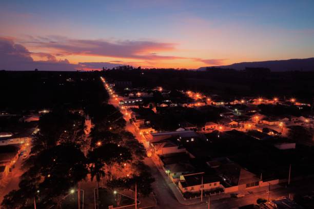 istock Aerial view of countryside sunset 1086397520