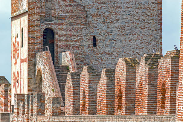 Montegabbione, Umbria, Italy - March 17, 2024: Viale Colonnato, Staircase of Life that takes us to the Door of Love, all this represents one of the traits of Scarzuola, a journey within ourselves