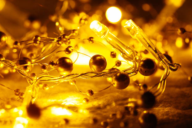 istock Christmas and New Year decorations, lights background 1086404908