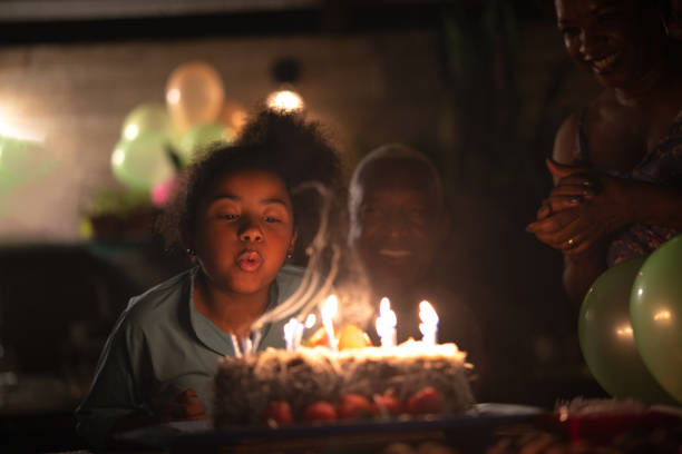 Granddaughter Celebrating Birthday Party