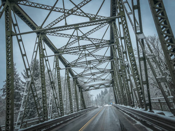 istock A Bridge and Road on a Snowy Day 1086416512