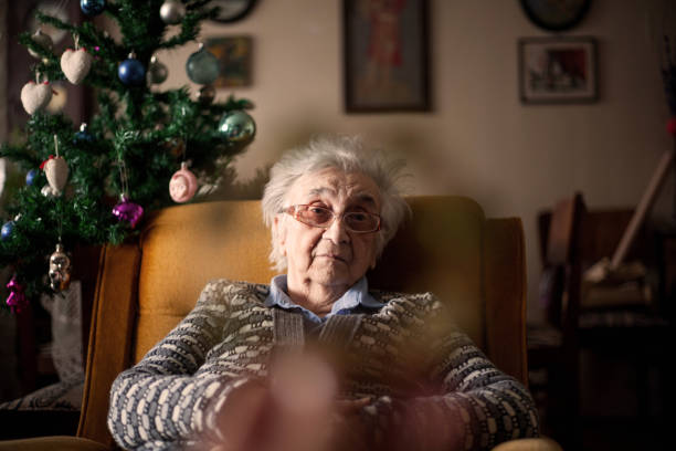 istock Grandmother alone on  Christmas. 1086416754