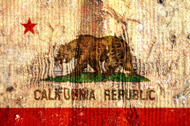 istock California state flag on grunge textile fabric 1086419400