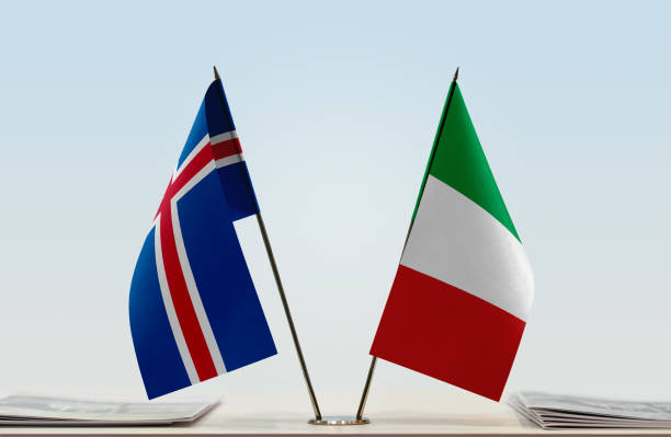 istock Flags of Iceland and Italy 1086422628