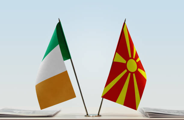 istock Flags of Ireland and Macedonia FYROM 1086423080