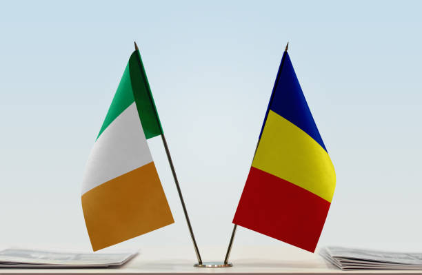 istock Flags of Ireland and Romania 1086423150