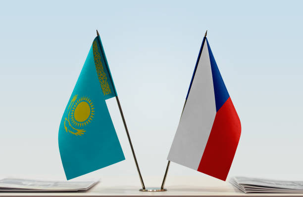 istock Flags of Kazakhstan and Czech Republic 1086424800
