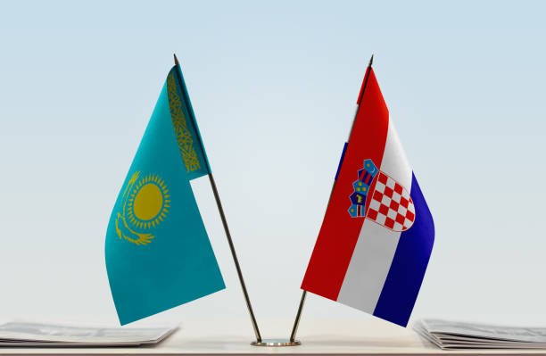 istock Flags of Kazakhstan and Croatia 1086424832