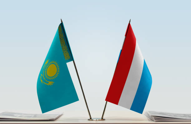 istock Flags of Kazakhstan and Luxembourg 1086424976