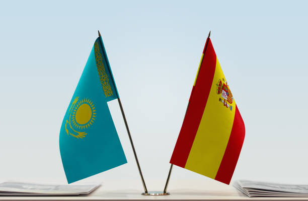 istock Flags of Kazakhstan and Spain 1086425128