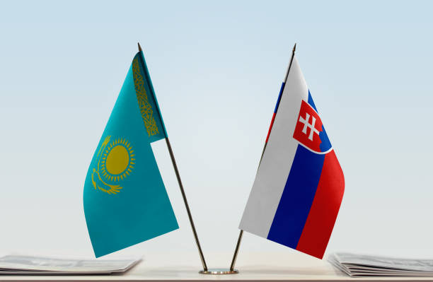 istock Flags of Kazakhstan and Slovakia 1086425220