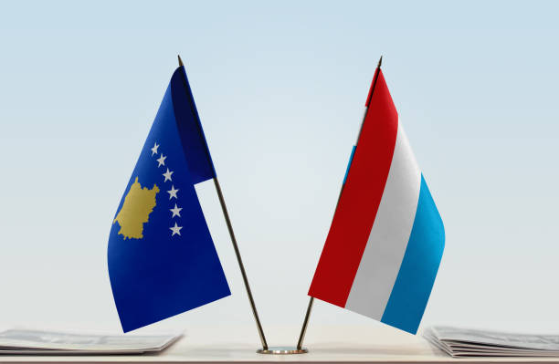 istock Flags of Kosovo and Luxembourg 1086426514