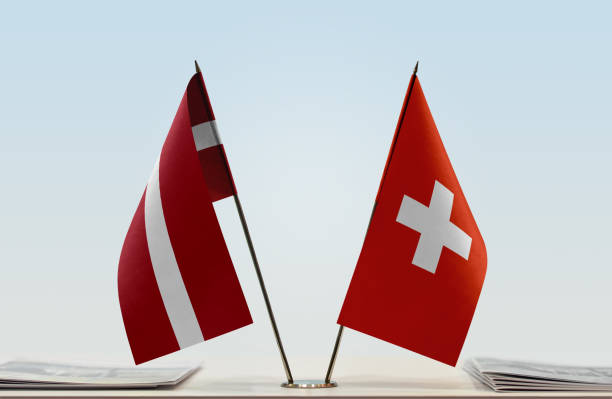 istock Flags of Latvia and Switzerland 1086427360