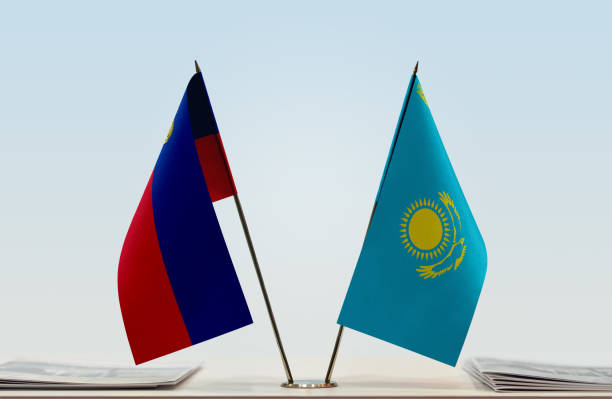 istock Flags of Liechtenstein and Kazakhstan 1086428618