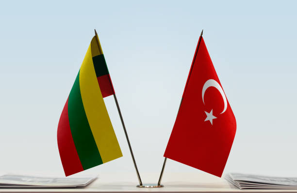 istock Flags of Lithuania and Turkey 1086430386