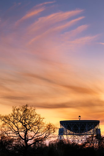 Jodrell Bank Radio Telescope at Sunset