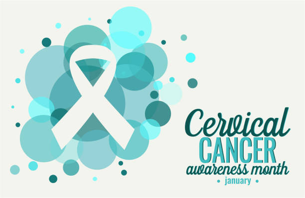Cervical cancer month vector art illustration