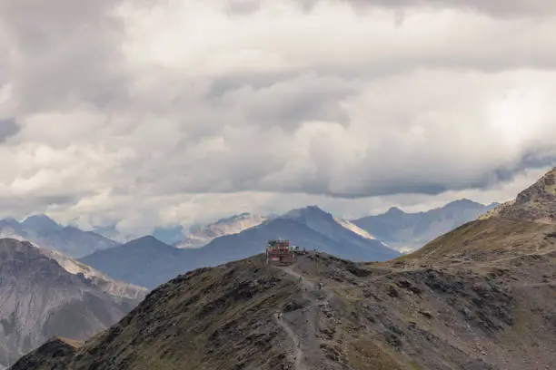 Mountain hut on the Alps