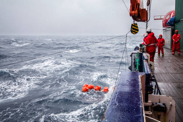 Oceanography in Antarctica stock photo