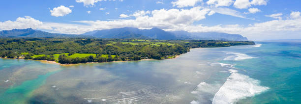 istock Kauai Hawaii Island Panoramic View Beach Valley Mountain Ocean 1086447868