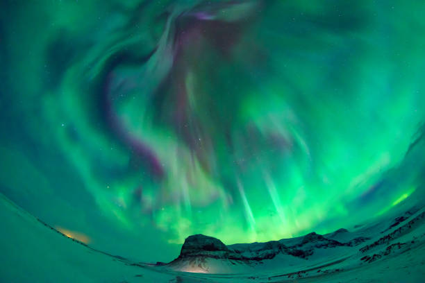 istock Mixed colorful aurora borealis dancing in the sky 1086476688