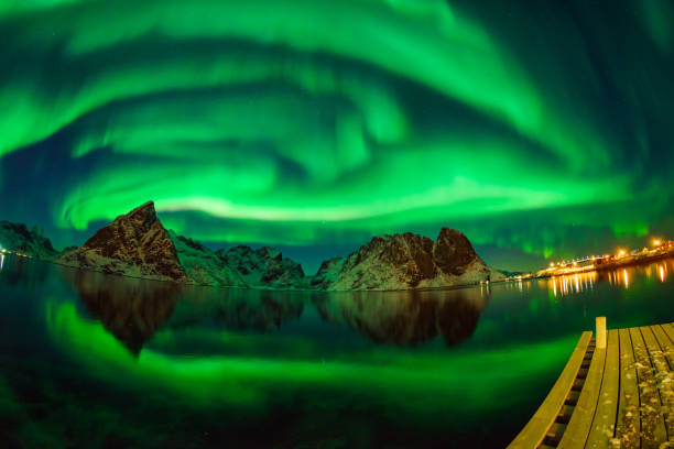 istock Mixed colorful aurora borealis dancing in the sky 1086476712