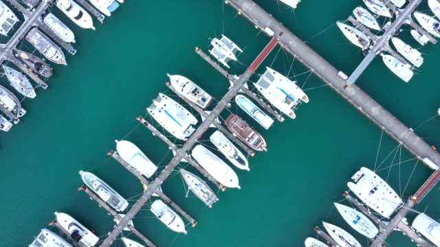 Cruisers lining in small harbor