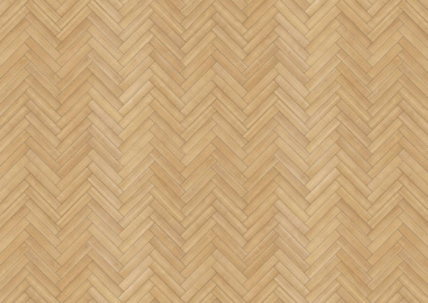 Herringbone Parquet Texture - High Resolution Natural Wooden Floor Background herringbone stock pictures, royalty-free photos & images