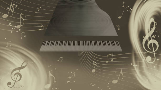 istock Image of music  Grand piano and musical notes 1086500118