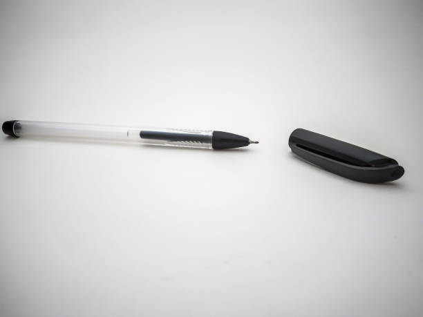 istock Black gel pen isolated with white background. 1086507858