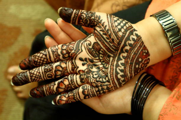 istock Henna (Hina) designs on a girl hand 1086508058