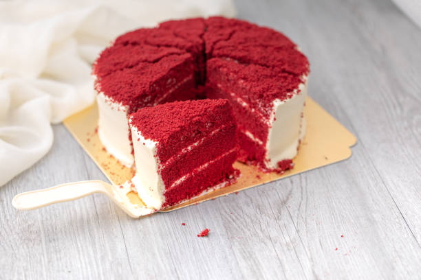 istock Red velvet cake slices. 1086525264