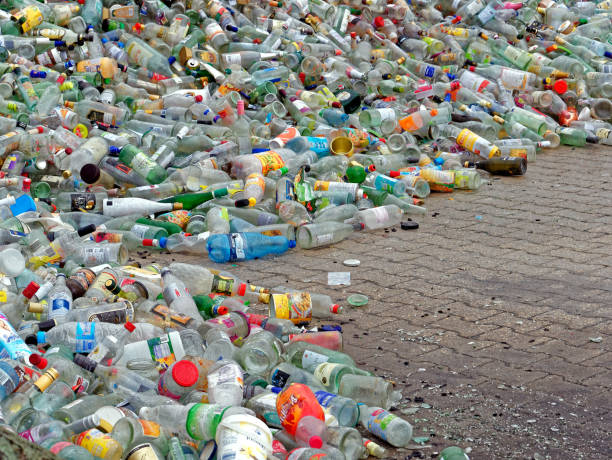 istock broken empty bottles for recycling - recovery of waste 1086534012